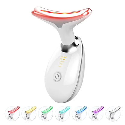 face and neck massager with multiple light settings and ergonomic design for relaxation and rejuvenation.